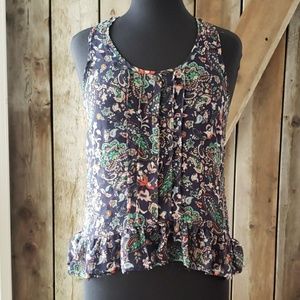 Sheer racer back paisley tank